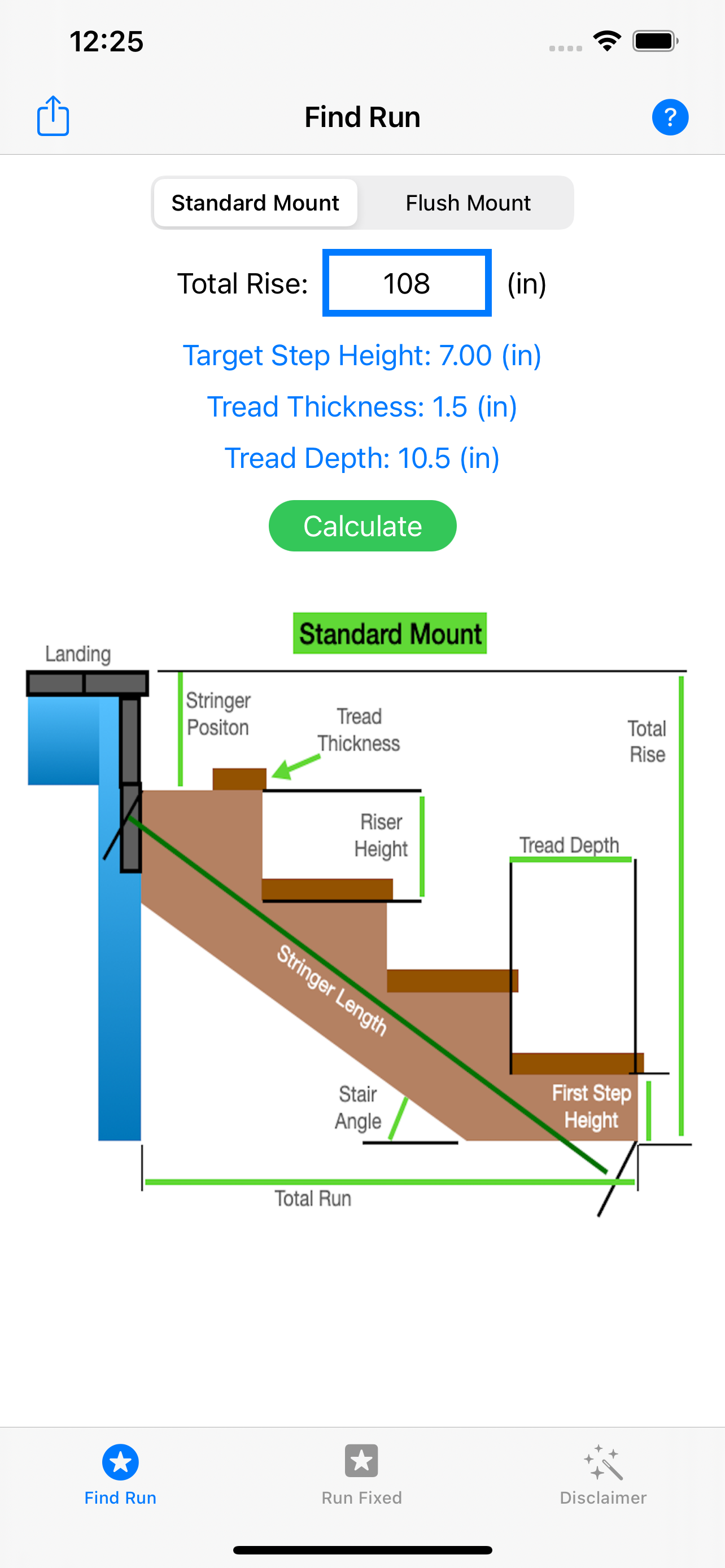 Length of a Stair Stringer Calculator