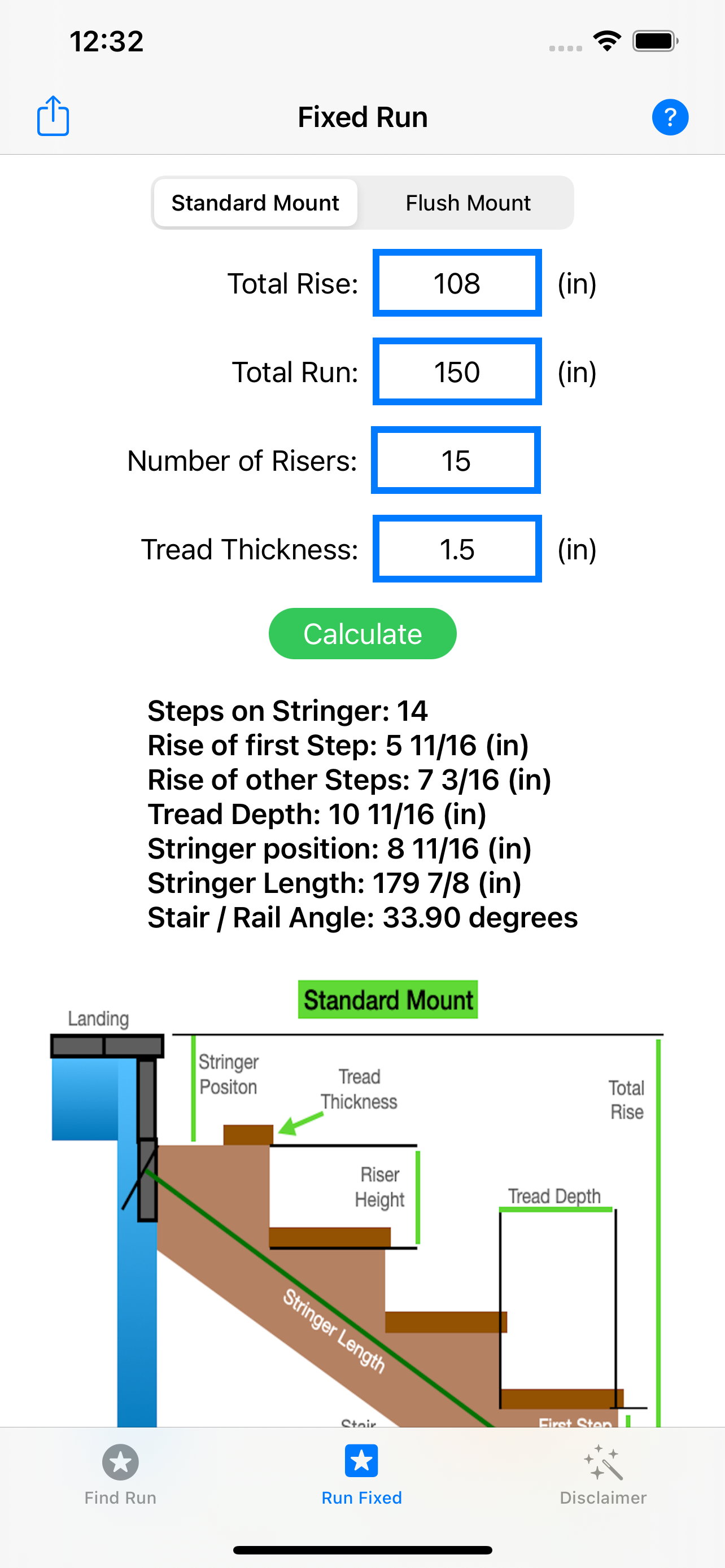 Length of a Stair Stringer Calculator